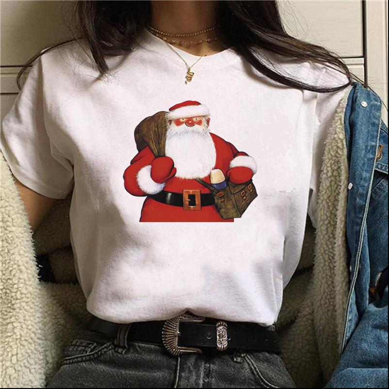 

kawaii santa claus vogue womens christmas harajuku short sleeve white autumn and winter