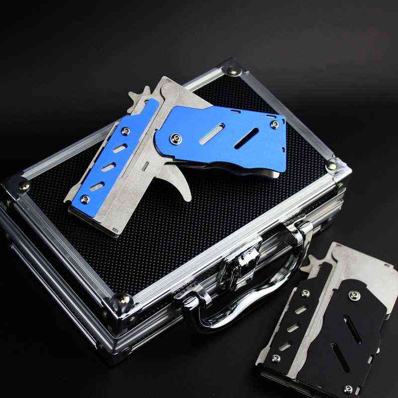 

folding children's stainless color steel six srubber band pistol boy's toy gun