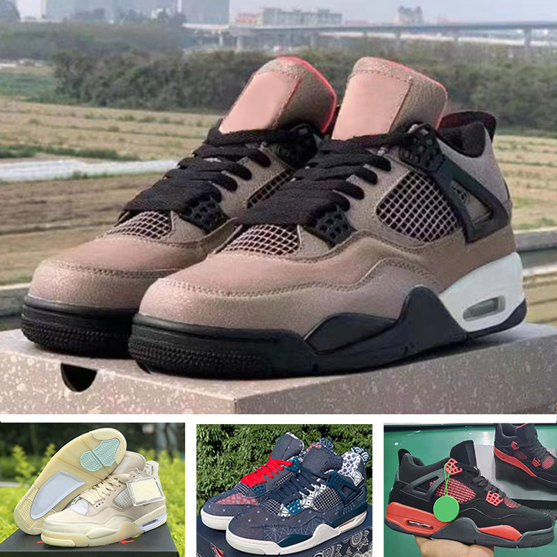 

2021 Top Quality With Box Taupe Haze Jumpman 4 Basketball Shoes 4s Sail SE Sashiko Red Thunder University Blue Women Men Trainers Sneakers, #4 currys 36-47