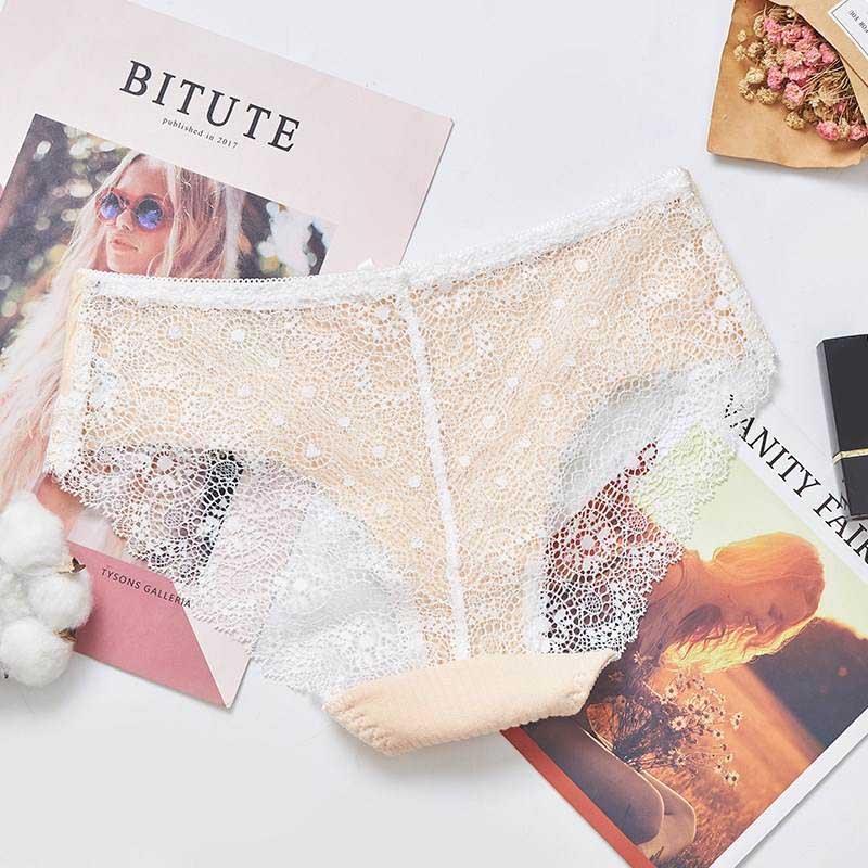

Women's Panties Fashion Women Underwear Lingerie Sexy Lace Transparent Hollow Sweet Briefs High Quality Low Waist Underpants