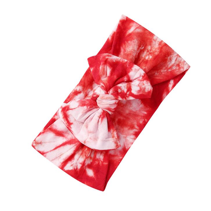 

23 Colors Tie Dye Baby Hair Accessories Headband Nylon Tie-Dye Prints Kid Headbands Colorful Headwraps Girls Hairs Bows Turban Bun WY602, As pictures