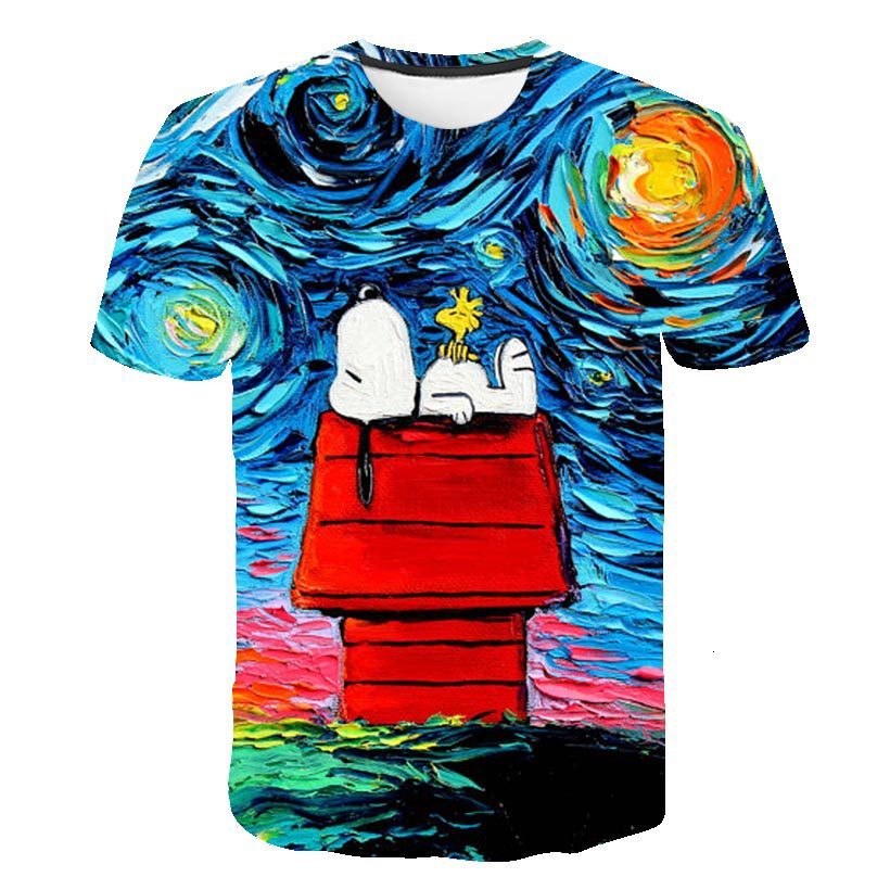 

Men's T-Shirts European and American Style Youth Short-sleeved, Oil-painted Animation Digital Printing 3DT Shirt 1626 XEZC, A1
