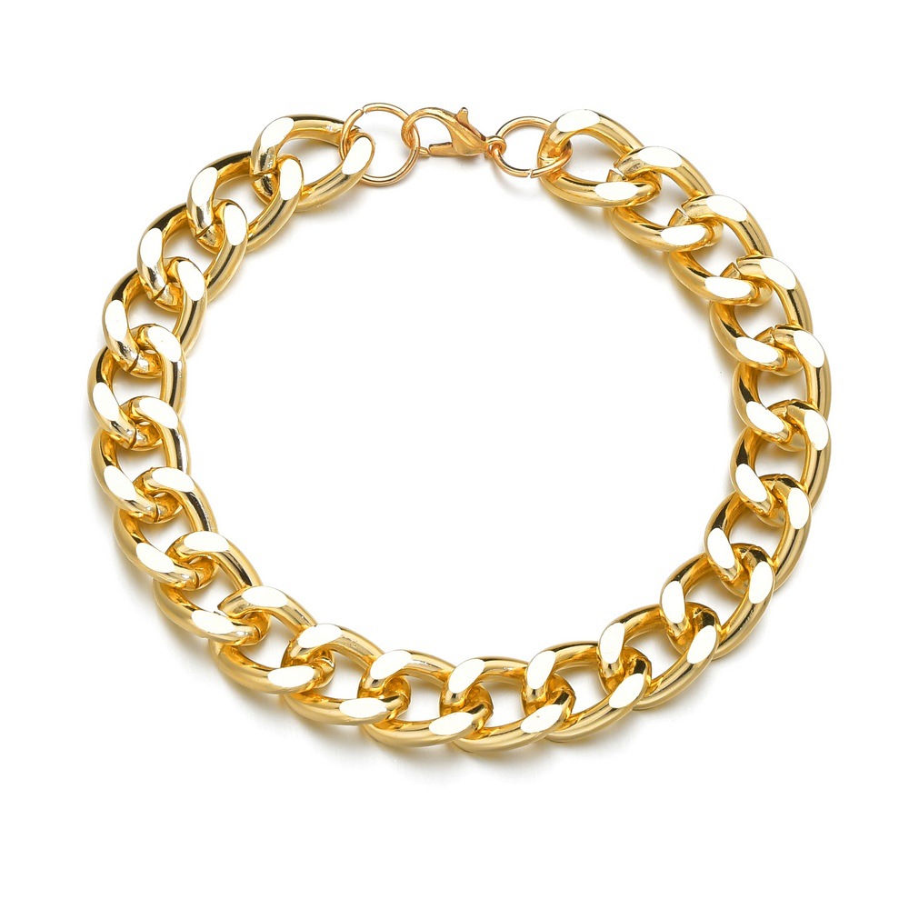 

18K Gold Plated Hip Hop Style 22CM Long Cuban Link Chain Bracelet for Men Gift