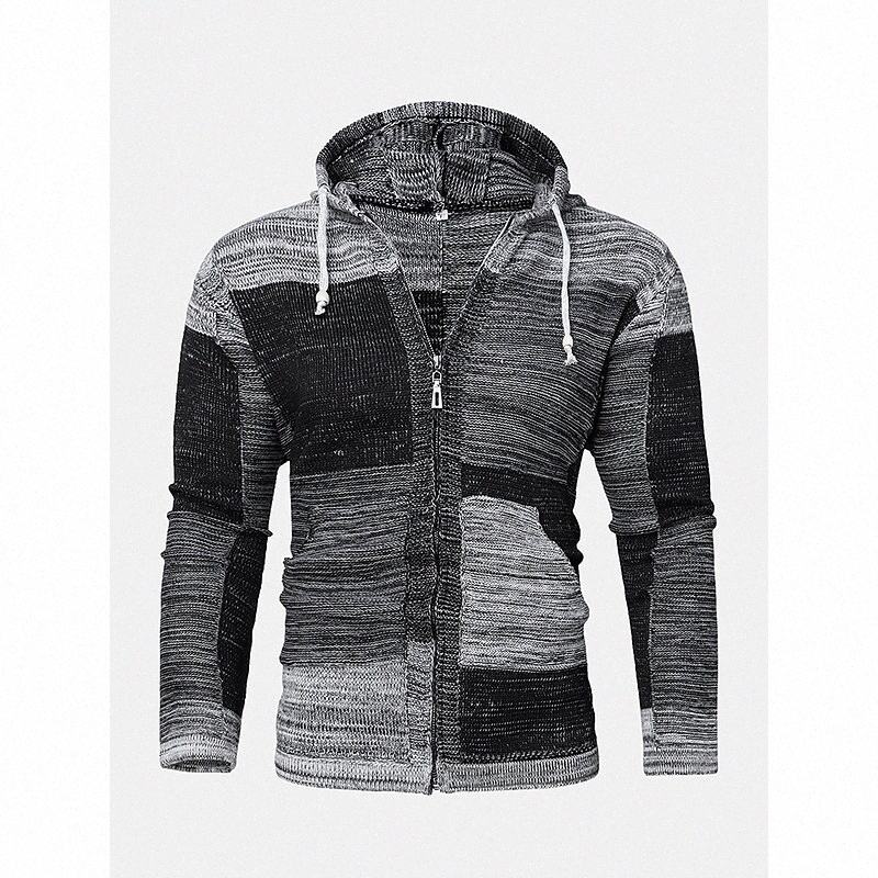 Pull de cardigan unisexe pour hommes tricoté Check Color Block Vintage Géométrique Style Vintage Style Fermeture Avant Sweater Cardigans Cardigan
