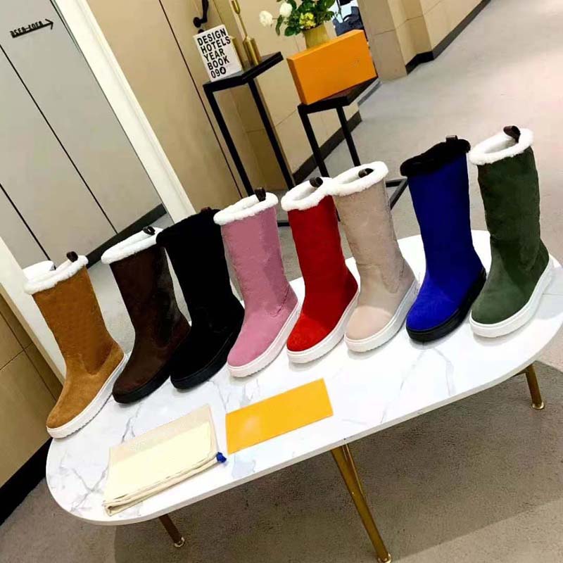 

Classics Winter Snow boots Real Fur Slides Leather Waterproof Warm Knee High Boot Fashion booties With Box home011 30