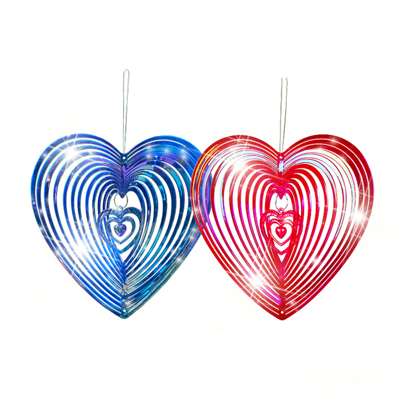 

Beating Heart Wind Spinner Home Decor Love Metal WindChime Rotating Hanging Wind Rotated Ornament Stainless Steel DreamCatcher