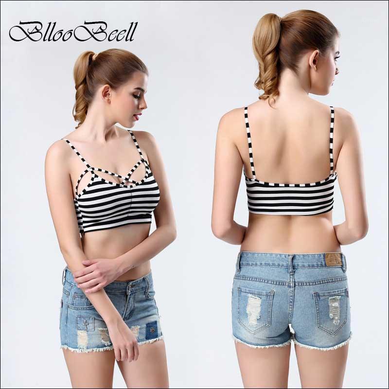 

Bustiers & Corsets BllooBeell Sexy Women's Tube Tops Workout Tank Top Cami Casual Stretch Racerback Fitness Striped Padded Bra Bralette Ling, Color b