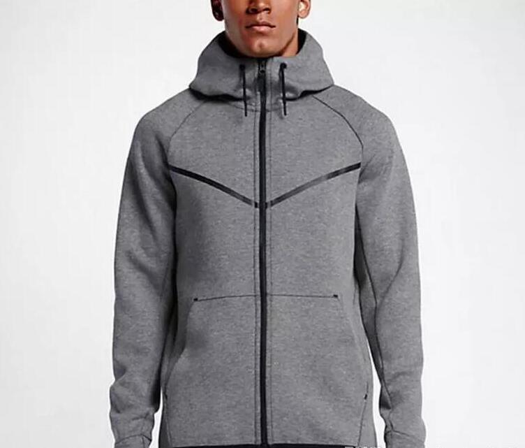 

201 new autumn winter Large size MEN'S HOODIE SPORTSWEAR TECH FLEECE WINDRUNNEOR fashion leisure sports jacket running fitness coat, Black