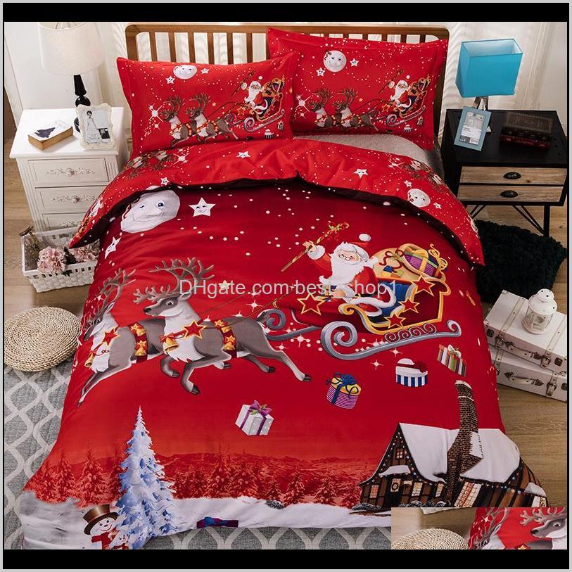 

Sets 3D Merry Christmas Bedding Duvet Cover Red Santa Claus Comforter Bed Set Gifts Usa Size Queen King 3Qwju Ohnrk