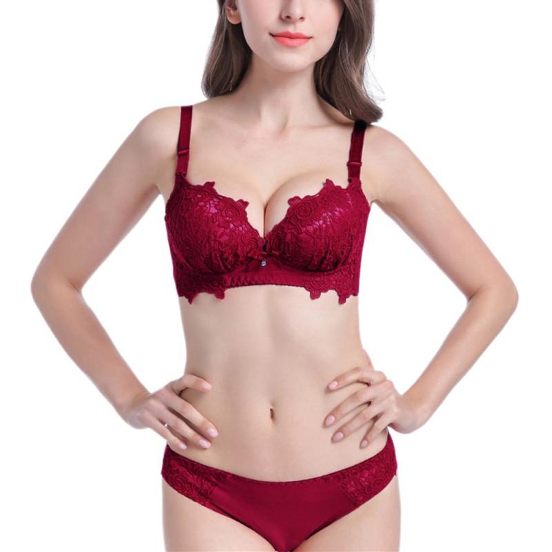 

Bras Sets Sexy Lace Bra Set Underwear Red Woman Lolita Girl Lingerie Push Up Brassiere High Quality Embroidery, Dark blue