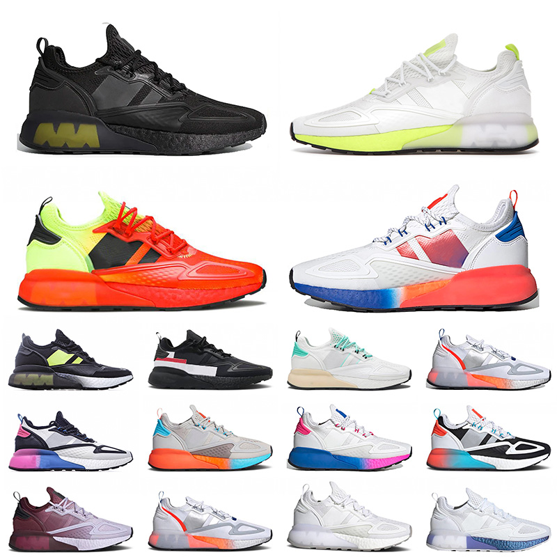 

Original Tennis ZX 2K Men Women Running Sports Shoes Triple Black Cloud White Solar Yellow Red Green Grey Pink Sneakers Trainers 36-45, C9 cloud white silver metallic 36-45