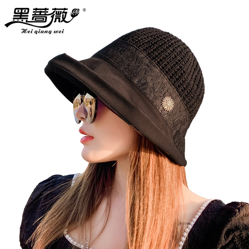 

2021 New Online Red Sun Fashion Womens Wide Brim Hat Solid Color Stitching Hardware SUNFLOWER Sun Hat in Stock Wholesale, Khaki
