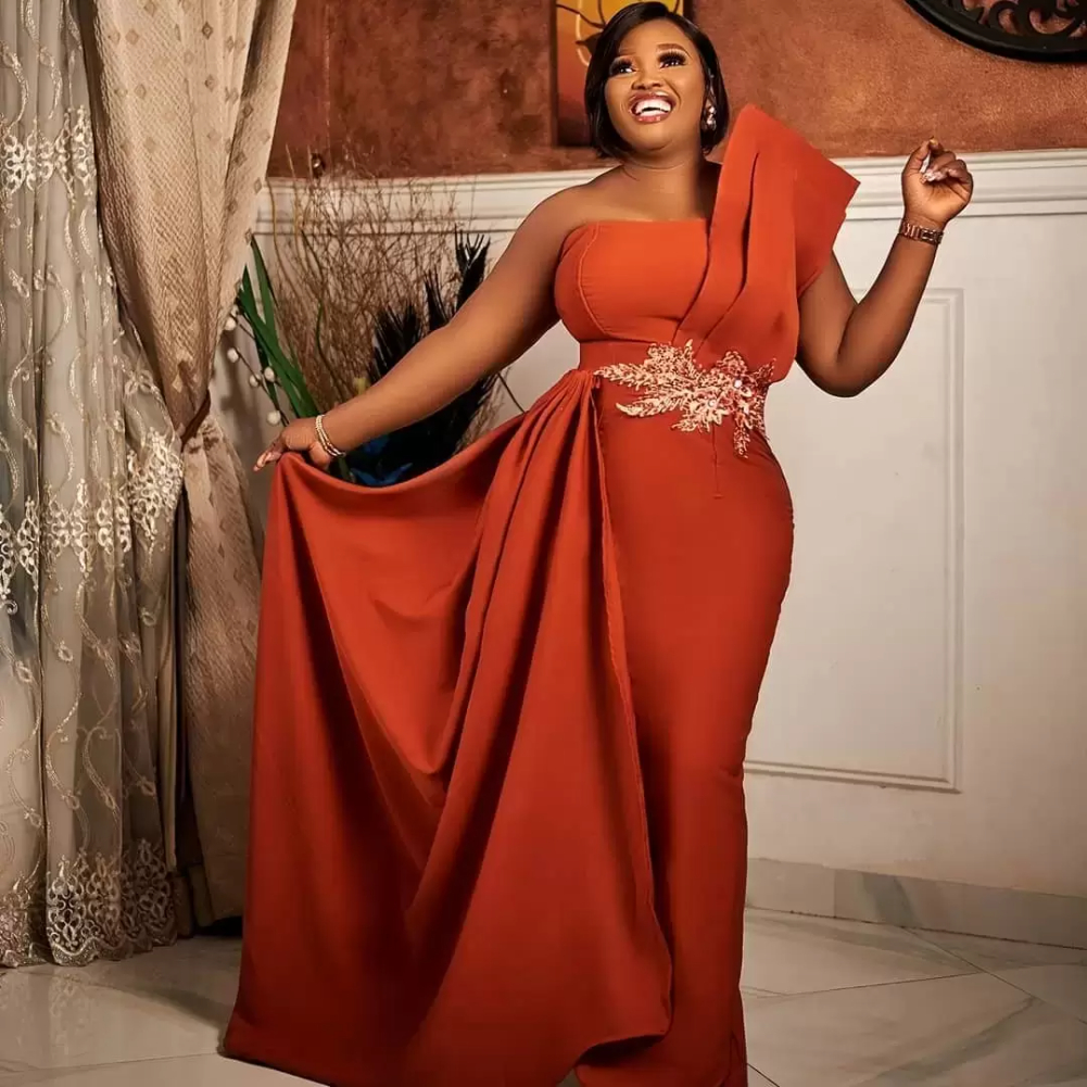 

New Year's Plus Size Mermaid Evening Dresses with Overskirt Lace Applique Prom Dress Women Formal Party Gowns Vestido De Novia, Blue