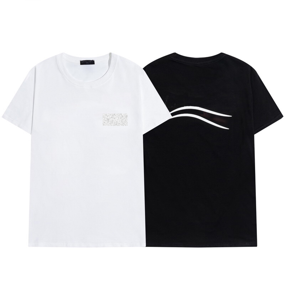 

2021 Mens t shirt Letter Stripe Printing Round Neck Short Sleeve T-shirt Fashion Hobby Designer Black and White S-2XL, White;black