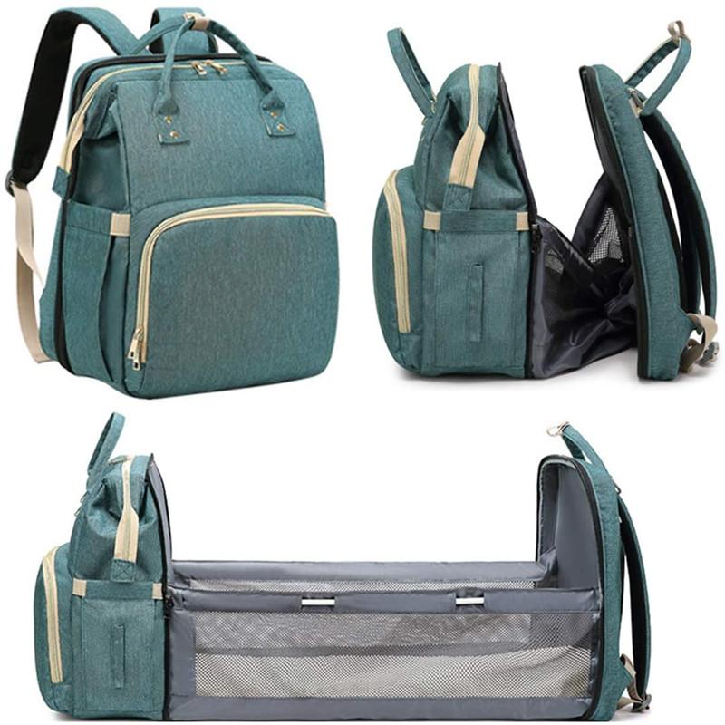 

Diaper Bags 3 In 1 Portable Bag Backpack Baby Nursery Travel Bed Bassinet Changing Pad Foldable Crib Infant Sleeper Nest, Black