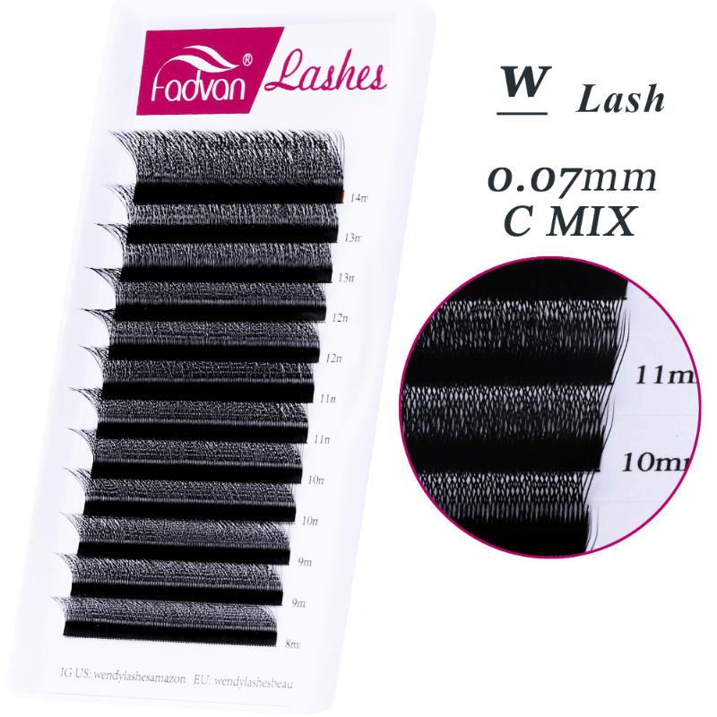 

False Eyelashes FADVAN W Shape Eyelash Extensions 3D Premade Volume Fans Style Lashes Faux Mink Soft Easy Faning Professional Natural