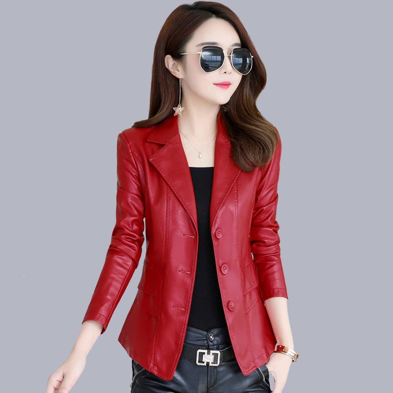 

Women's Leather & Faux Black Coat Female Short Jackets For Women 2021 Pu Spring Autumn Abrigo Mujer 210, Xiang yu