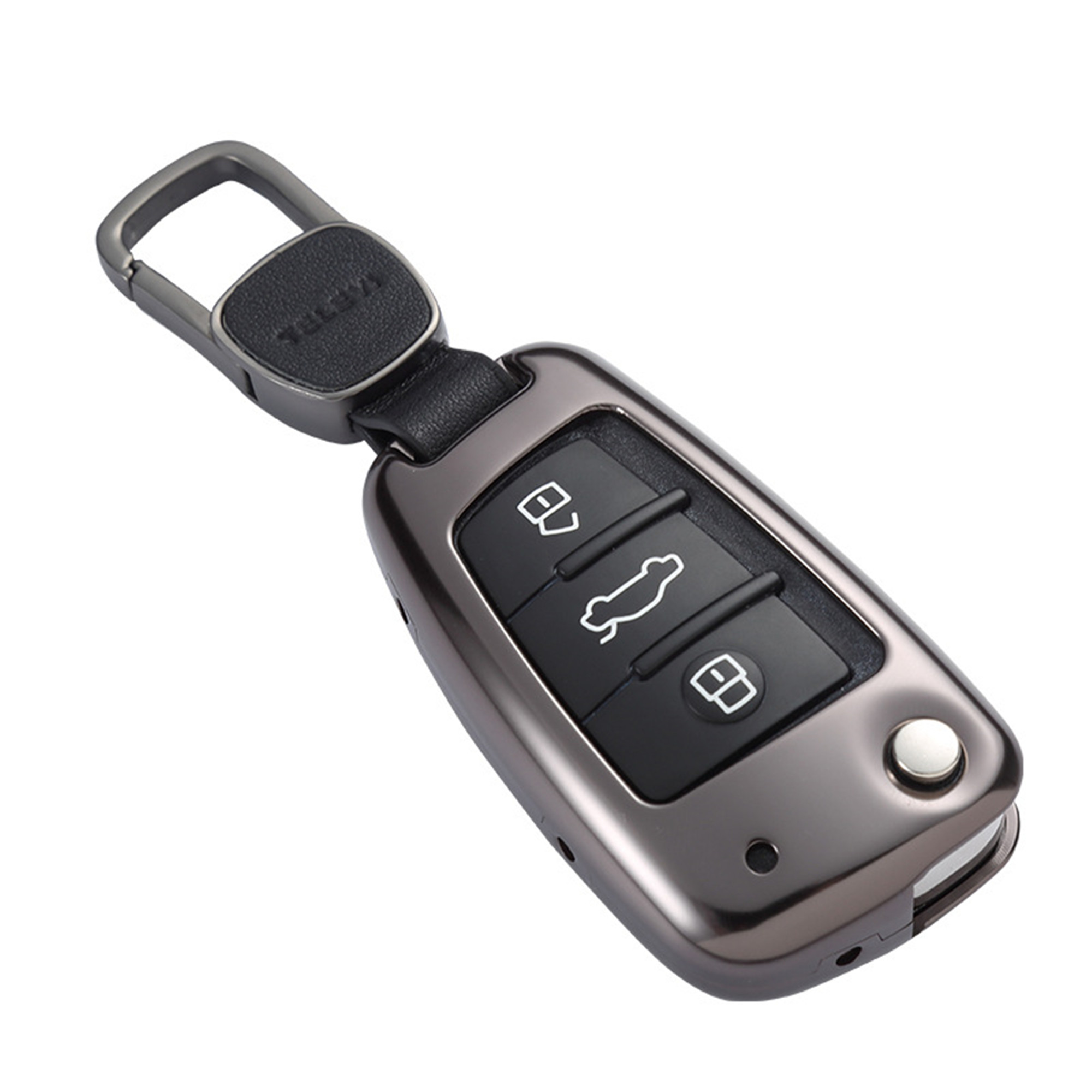 

Audi Stainless Steel Car Key Cover Keychain Smart Bag, Grey