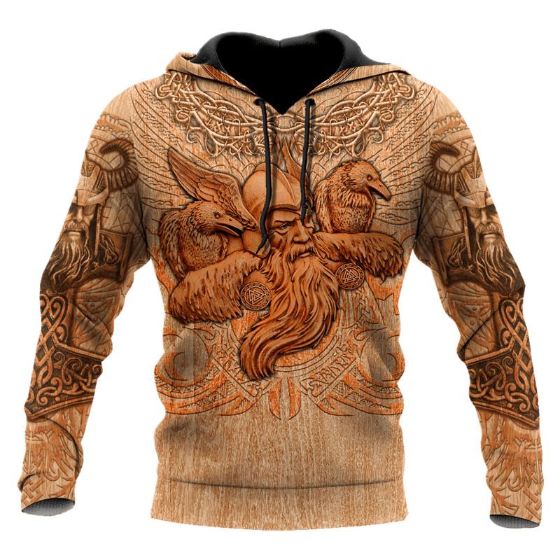 

Men' Hoodies & Sweatshirts Products Autumn Hoodie Viking Odin Crow Tattoo 3D Full Print Fashion Unisex Sweatshirt Casual Zipper Apparel 09