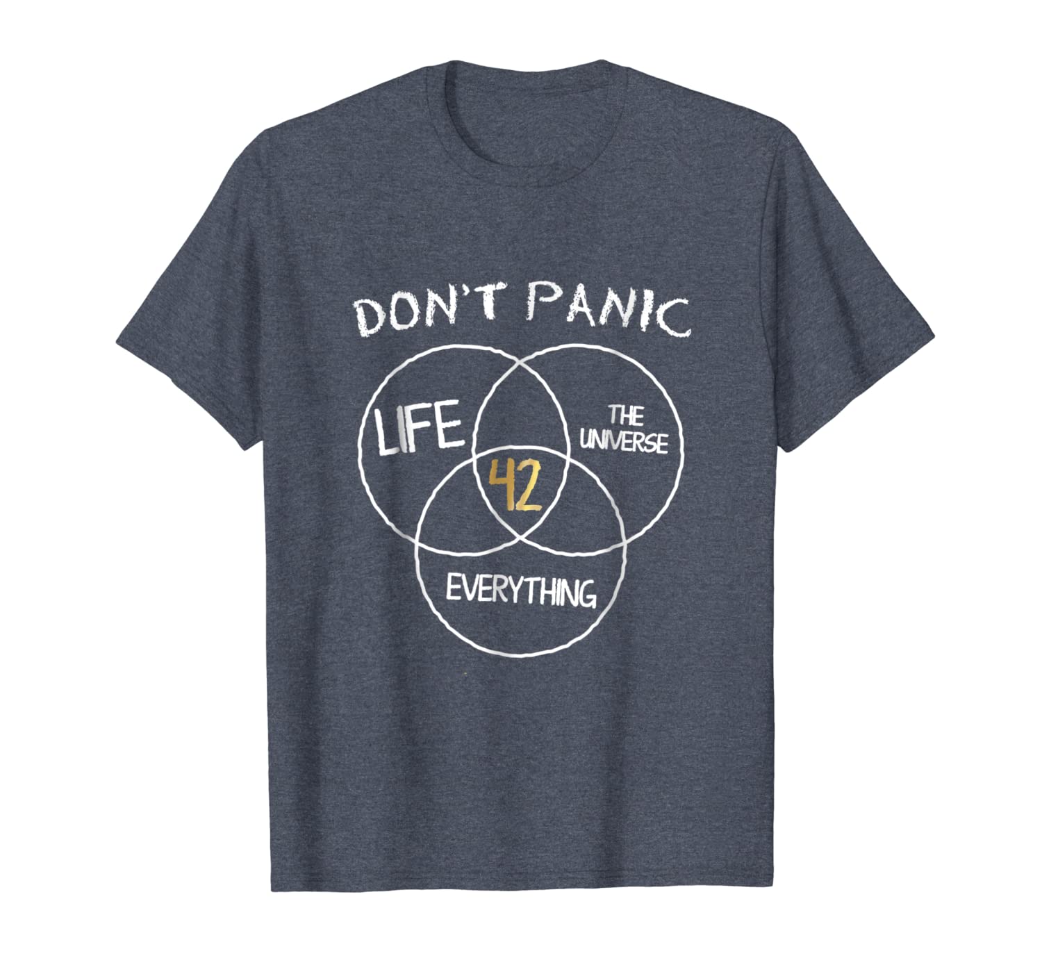 

42 answer to life universe and everything t-shirt dont panic, White;black