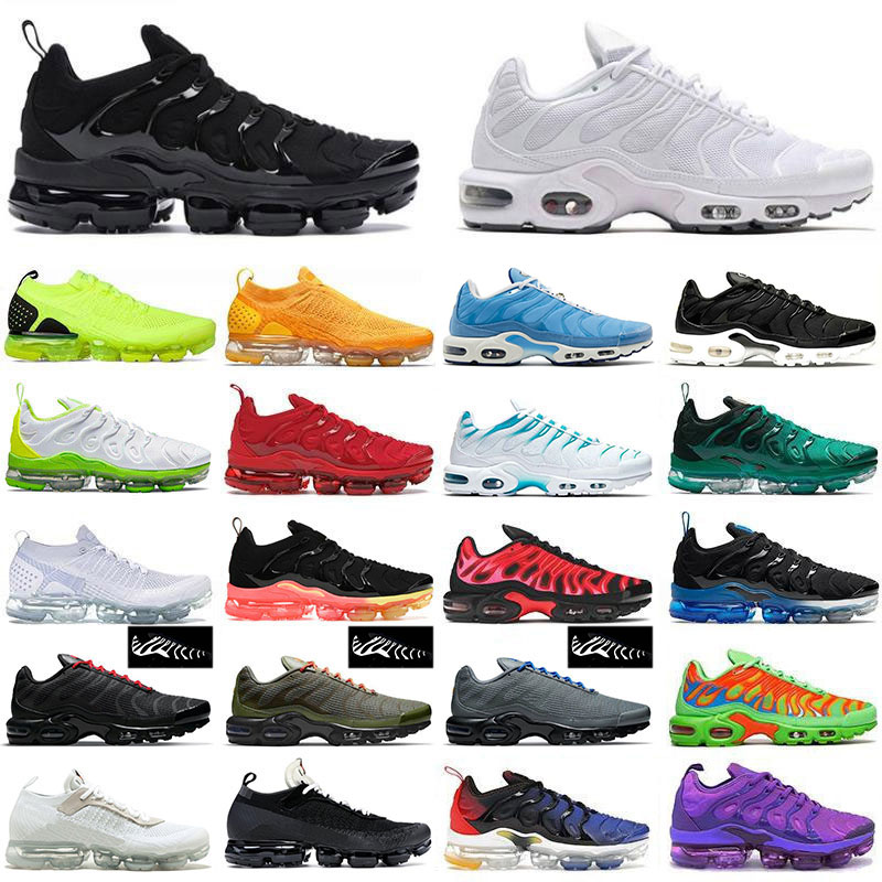 

Tn Plus Big Size 13 Tns Womens Mens Designer Running Shoes Terrascape Reflective Black White Trainers University Blue Fly Knit Moc Flynit Sports Sneakers Eur 36-47, 40-46 triple black leather