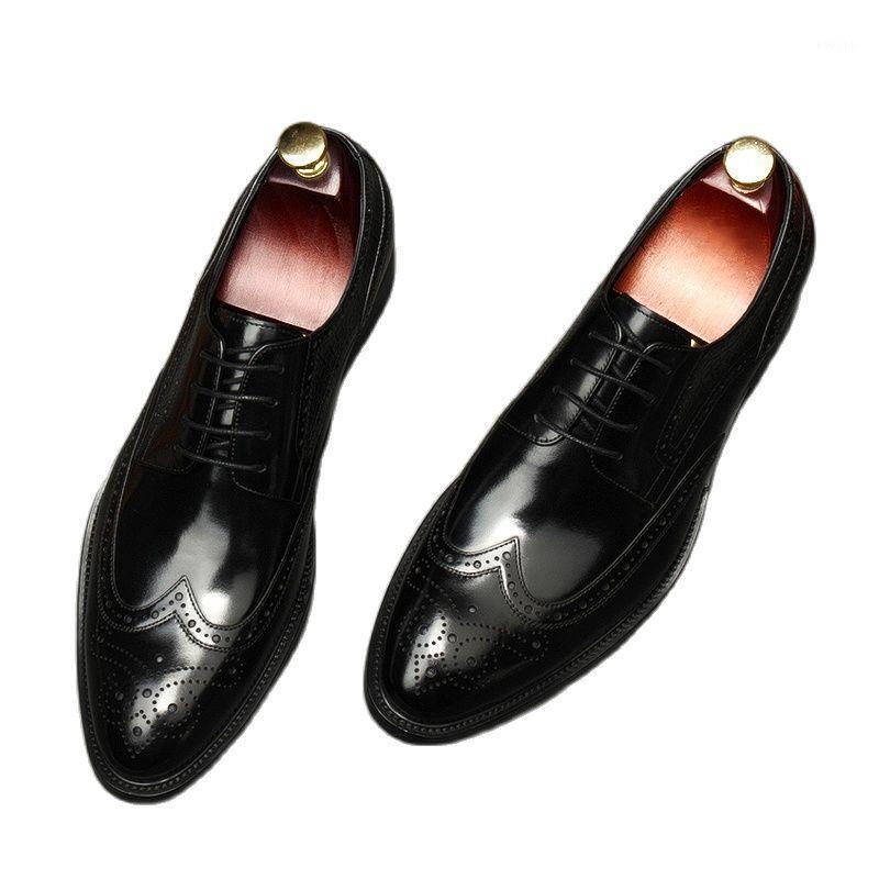 

European Style Leather Shoes For Men, Lace-up Pointed Toe Men's Shoes, Wedding Dress, Wine red