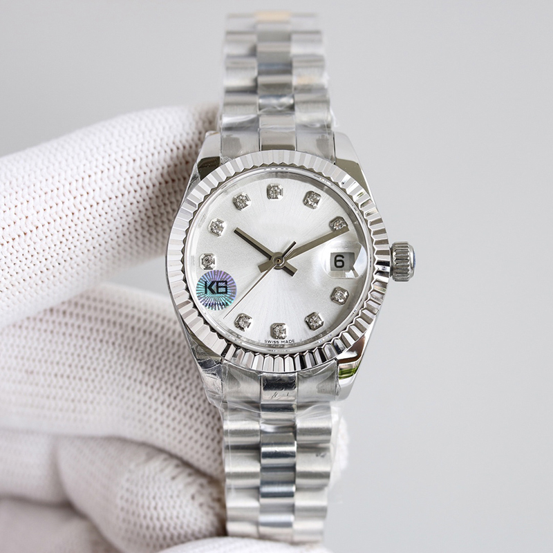 

Classic Women Watch Automatic Mechanical Watches 28mm Fashion Wristwatch Ladies Wristwatch Montre De Luxe Gifts, Slivery;brown