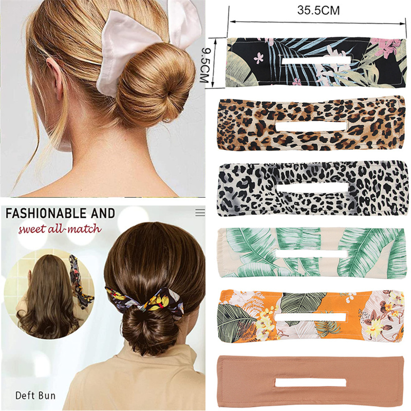 Deft Bun Hair Bands Women Summer Knotted Wire Headband Print Hairpin Braider Maker Easy To Use DIY Accessories 20pcs