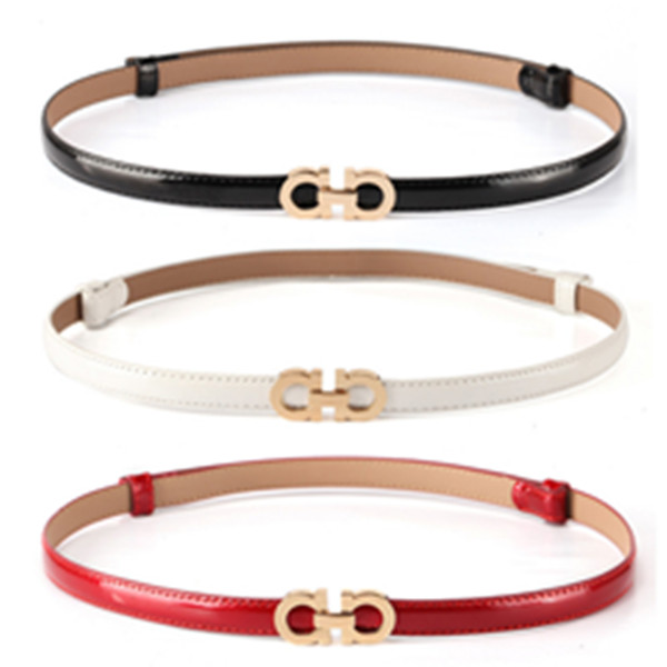 

Women's Fashion Patent Leather Belt Alloy Buckle Brand Designer Thin Belt for Women Summer Luxury Dress Belts Sale, Black;brown