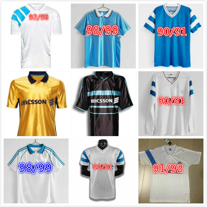 

Long sleeve Vintage Retro Olympique de Marseille Soccer Jersey 1990 1991 1992 1993 1998 99 00 DESCHAMPS WADDLE LUCCIN Maillot VOLLER short sleeves Football shirts, 98/99