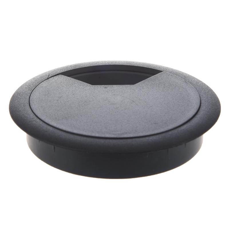 

Furniture Accessories Computer Desk Black Plastic Top Grommet Cable Hole Cover 80mm