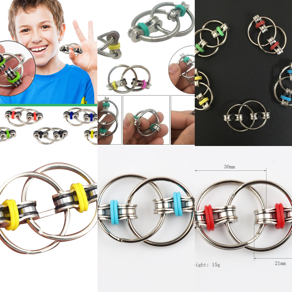 

Chain Metal Puzzle Fidget Toy Hand Spinners Key Ring Sensory Toys Stress Relieve Student Top ZZY Antistress tangle fidget toy H6FO