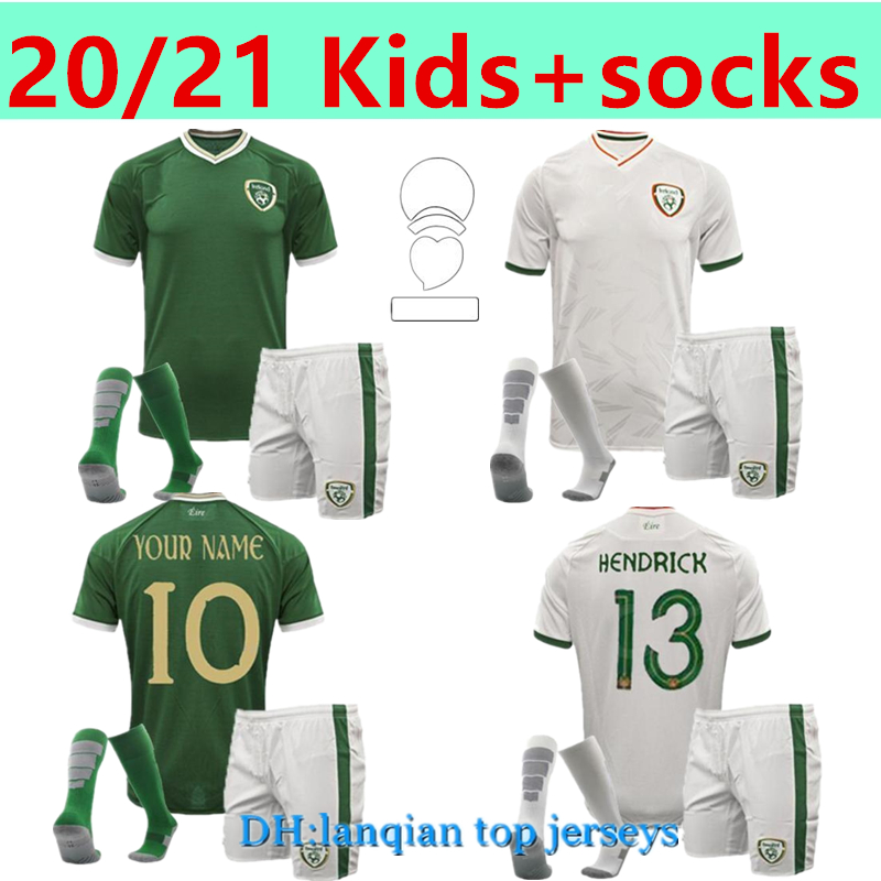 

Kids+socks 2021 DUFFY BRADY S.LONG IRE land European Soccer Jerseys home away 20 21 National team Ireland man football shirt, Black;yellow