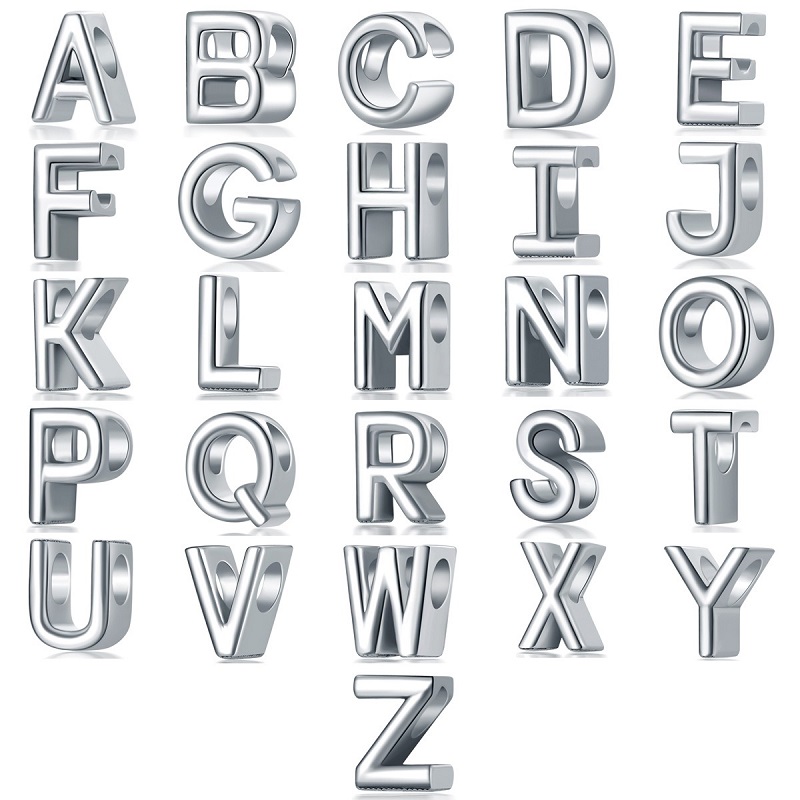 

Fits Pandora Original Bracelets 26 English Letters Alphabet Silver Charms Beads Pink Heart Enamel Cake Silver Charms Bead For Women Diy European Necklace Jewelry