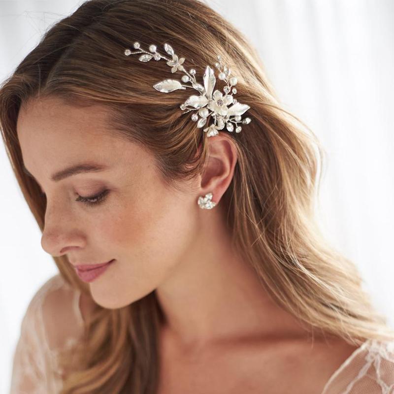 

Headpieces Trendy Gold Silver Color Flower Hairpin Bridal Hair Accessories Wedding Headpiece Bride Jewelry Handmade Ornaments