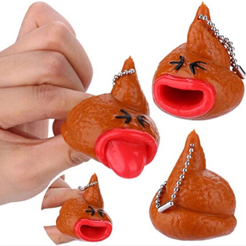 

Decompression Toy Funny Poop Keychains Emoticon Pop Out Tongues Novelty Fun Little Tricky Prank Antistress For Kids Or Children