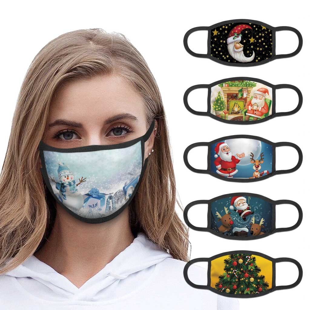 

Reusable Face Mask Designer Christmas print Masks Washable Mask for Face Women Protection Face Covering Mascherine