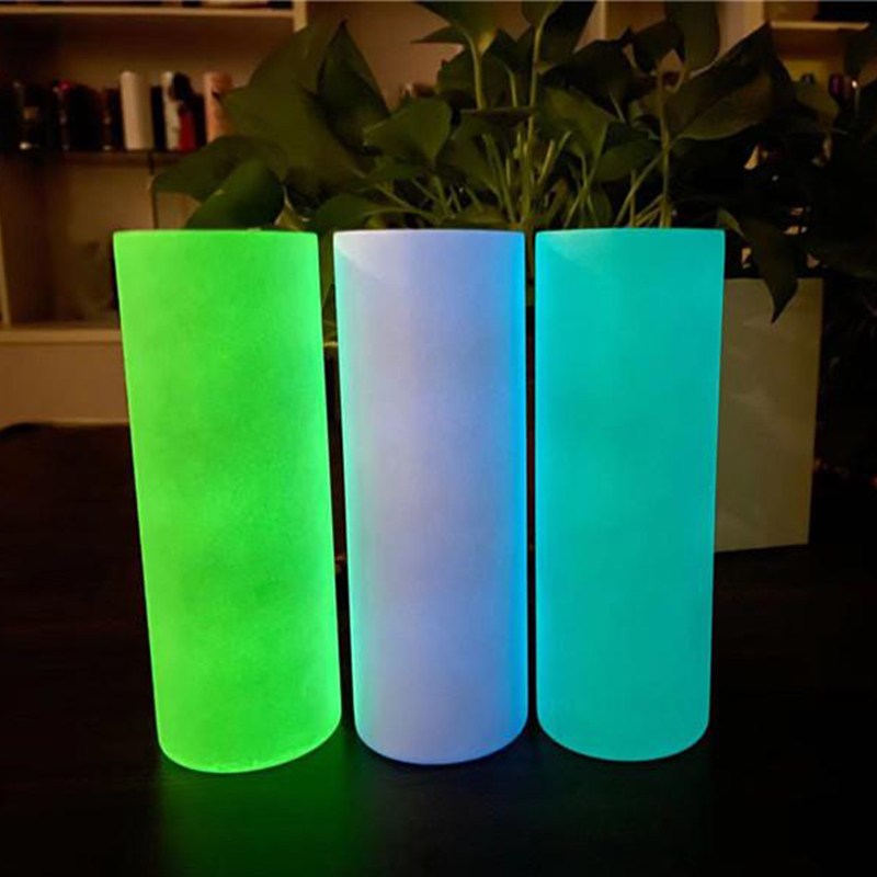 

20oz Sublimation Tumbler Glow in The Dark Straight Skinny Tumblers with Luminous Paint Cup Magic Travel Mug