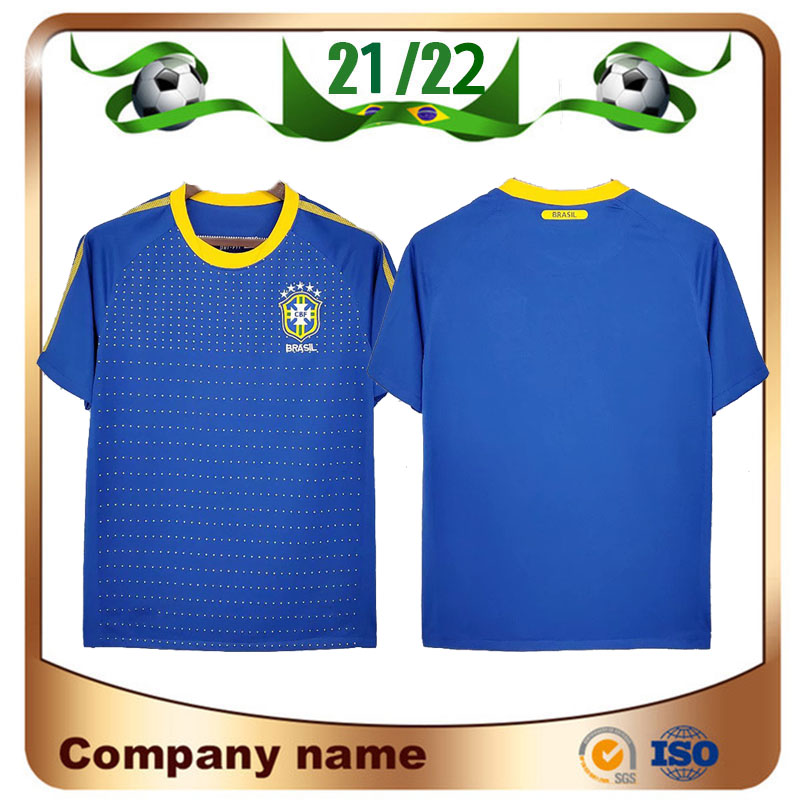 

2010 Retro Brazil Away soccer Jersey 10 World Cup National team short sleeve Football Shirts uniform, 2010 retro edition away