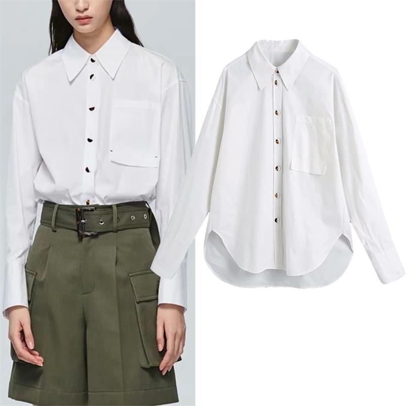 

White Oversized Women Shirts Spring Long Sleeve Button Up Shirt Female Irregular Hem Plus Size Chic Woman Blouse 210519, Ivory