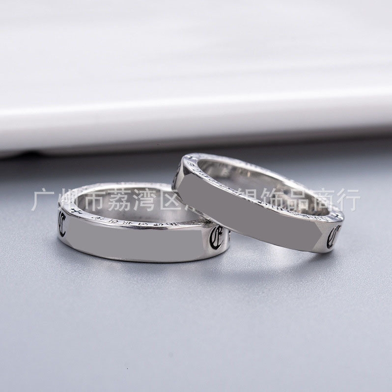 

Two G Rings Ch Thai sier jewelry to create personality forever lovers ring, Silver