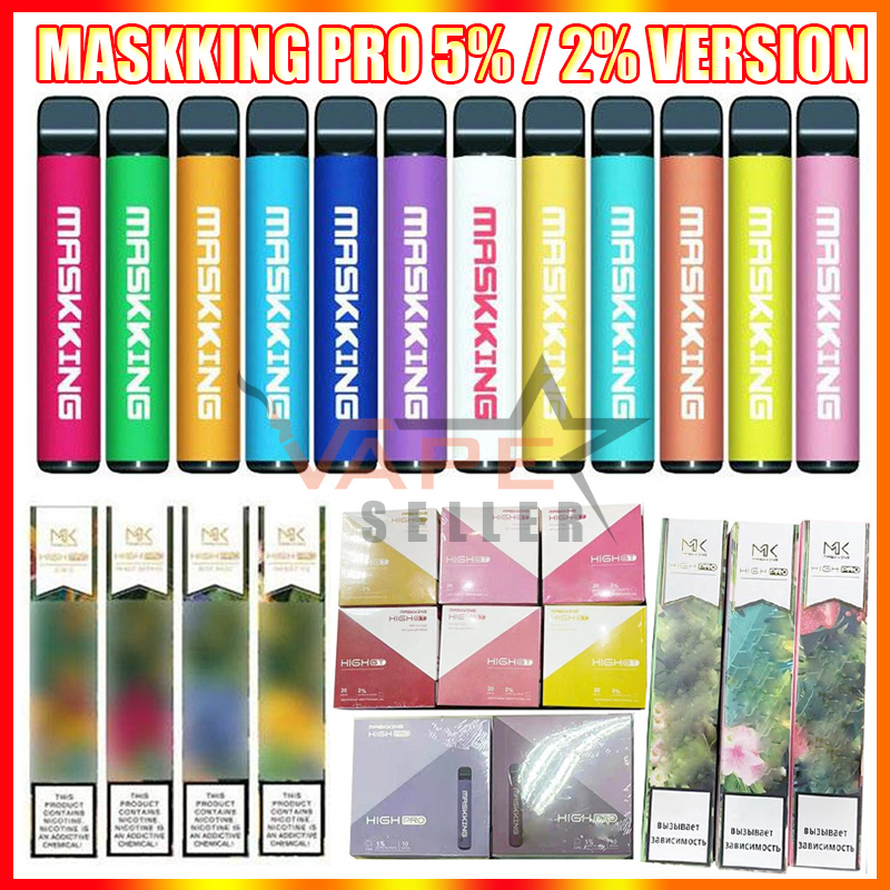 

Maskking High Pro Disposable E Cigarette Device 1000 puffs 600mAh Battery 3.5ml Pre-Filled Russian 2% English 5% MK Kit VS Air Bar Lux