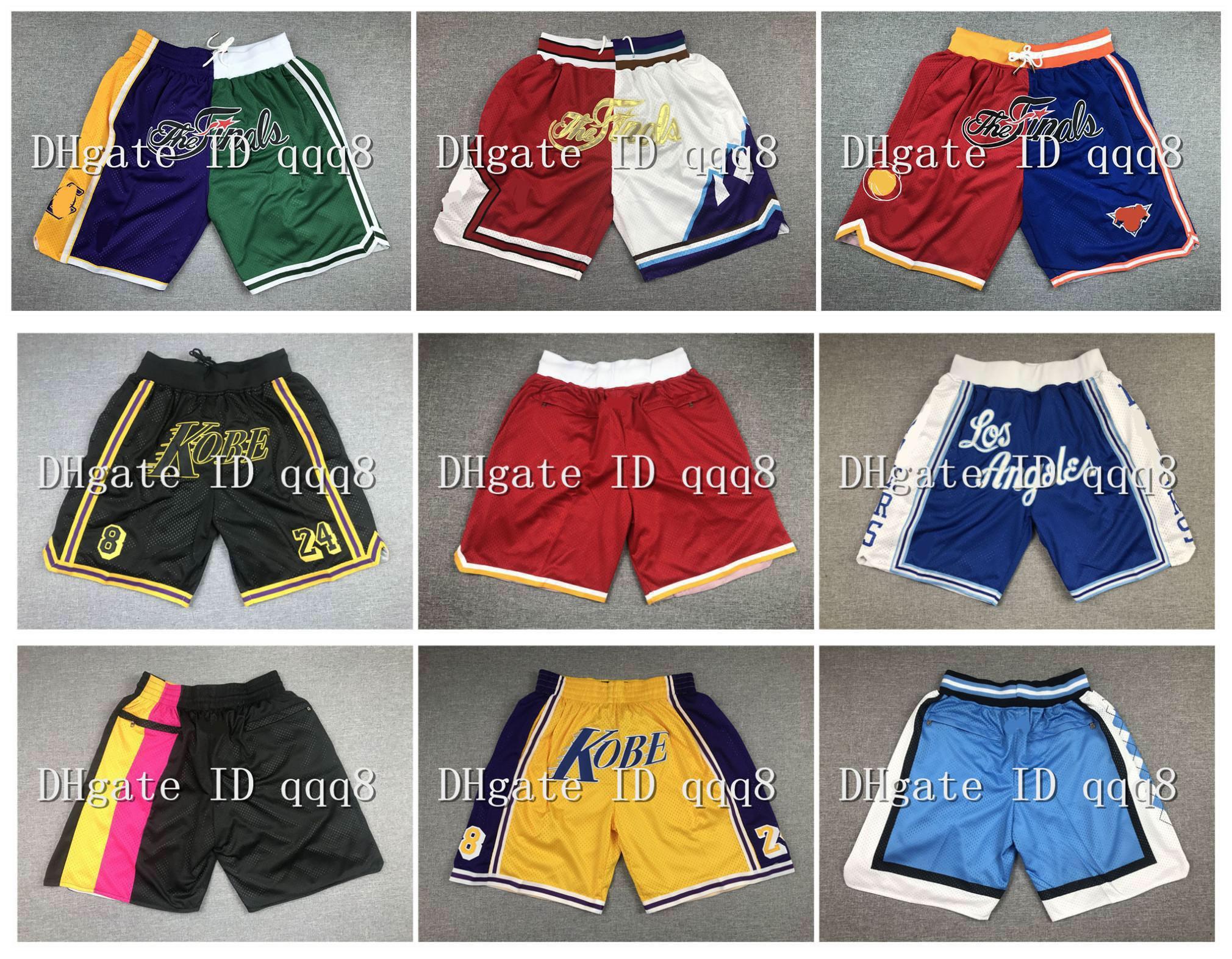 

Just Don Team Basketball Shorts Hip Pop Pant With Pocket Zipper Sweatpants Blue White Black Red Green Short High quality Stitched Baseball Green White, As pic