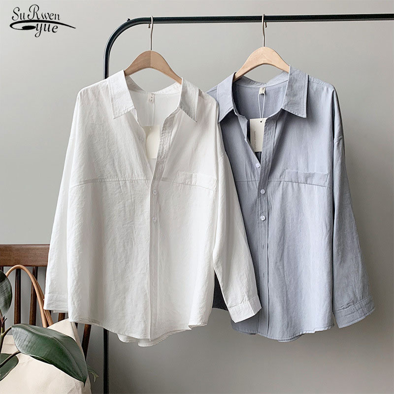 

Autumn Long Sleeve Retro Blouses Shirts Women' Cotton Feel Shirt Imitation Suede Turn-down Solid Oversize Tops 11111 210521, Apricot