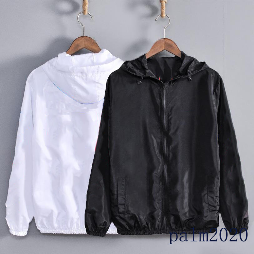 

Luxury Designer mens Sunscreen Jackets Street shooting casual all-match cartoon print thin skin clothing couple hooded sun protection coats, Black;brown