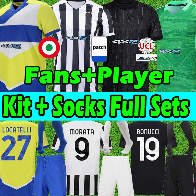 

21/22 juventus soccer jerseys kit+Socks full sets KEAN DYBALA MORATA CHIESA LOCATELLI McKENNIE JUVE fans player chiellini bonucci 2021 2022 men kids football shirt, 21 22 home player
