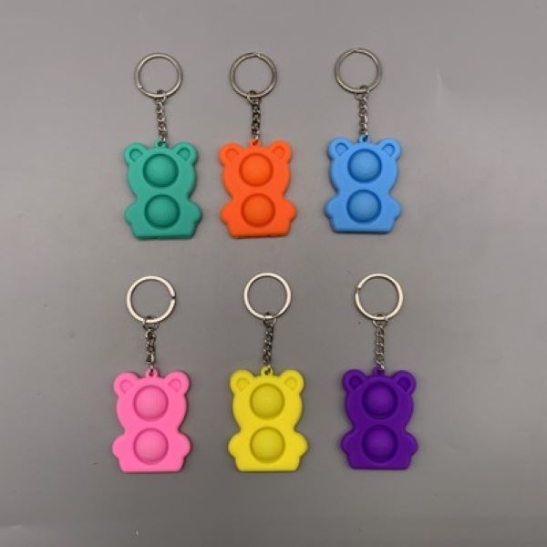 

Decompression Toys Push its Pops Fidget Little Bear Shape Keychain Characteristic Popper Bubble Fingertip Sensory Toy for Children Gifts