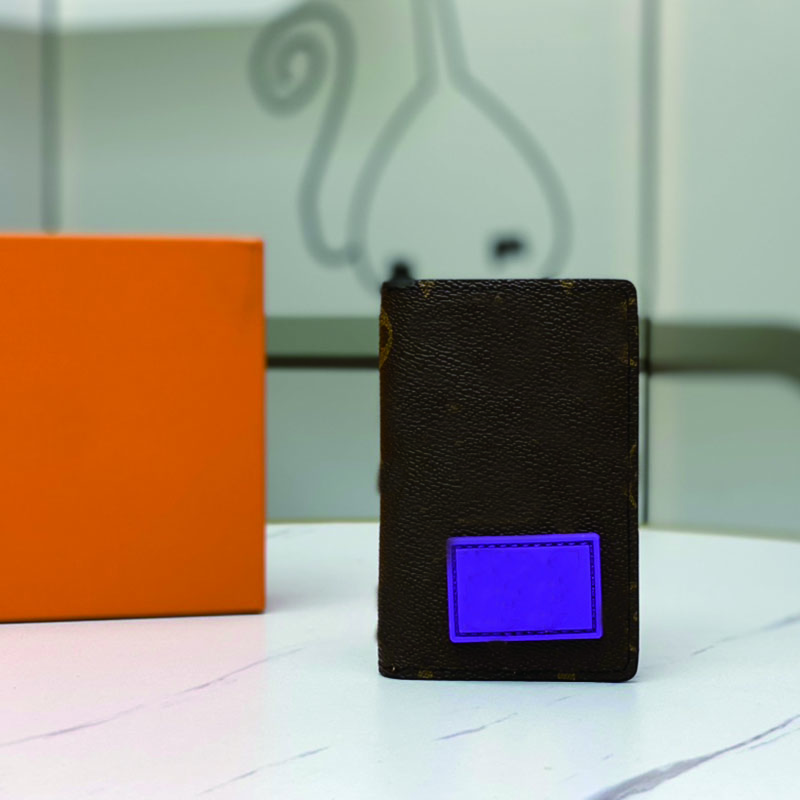 

Wholesale Fashion Wallet Folding Designer Men Women Leather Large Medium and Small Purse Long Wallets with Orange Box Card, Small 1