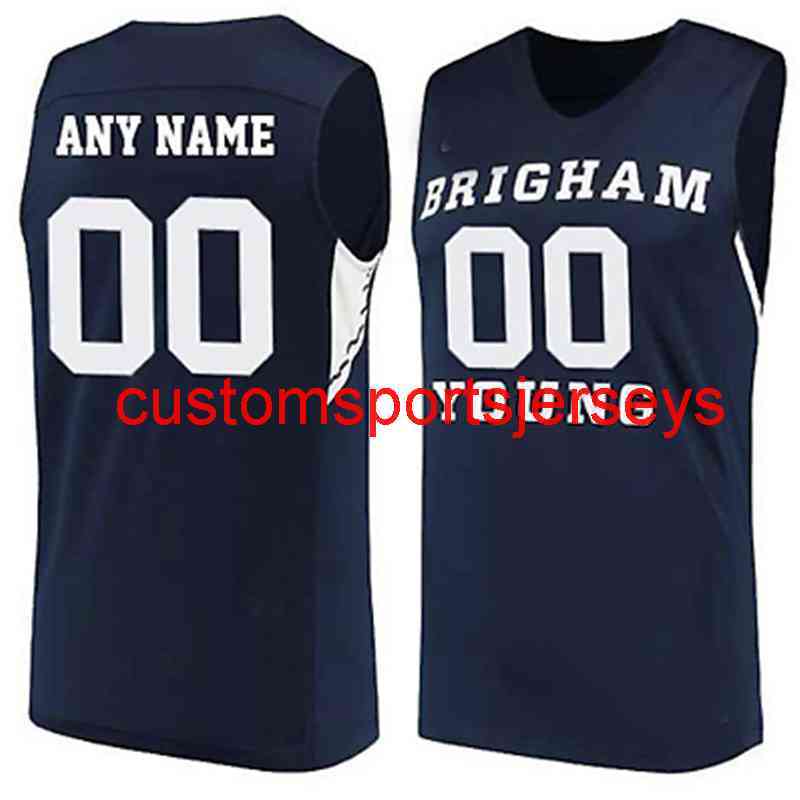 

Mens Women Youth Brigham Young BYU Basketball Jersey Add any name number Men Women Youth XS-6XL, Navy