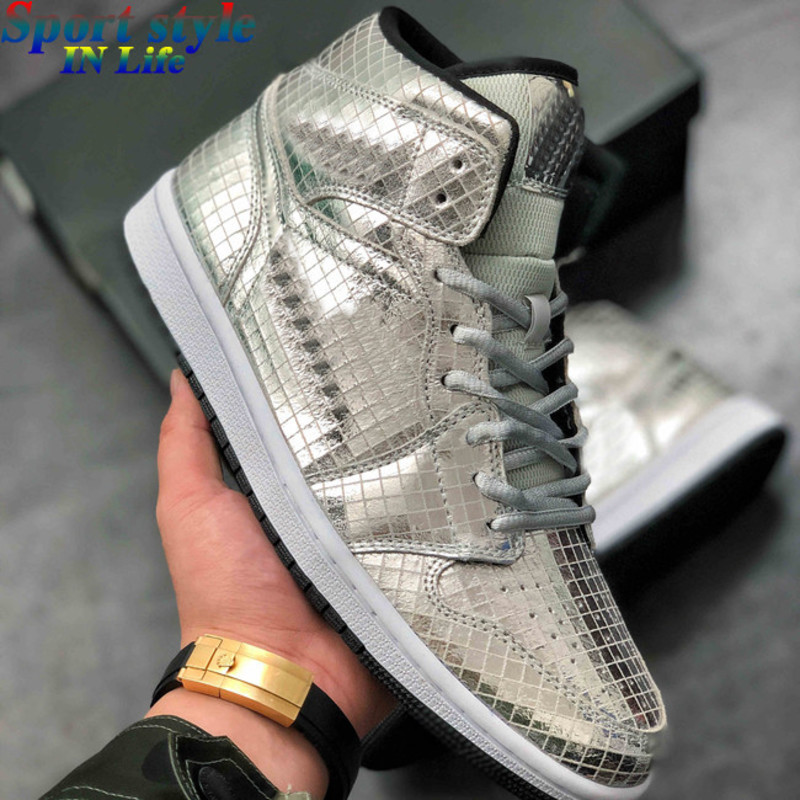 

Jumpman 1 Mid Disco Metallic shoes men W CU9304 001 SILVER WHITE BLACK big size gym mens shoe tennis schoenen Goodgoodsneakers Fashion_clubs